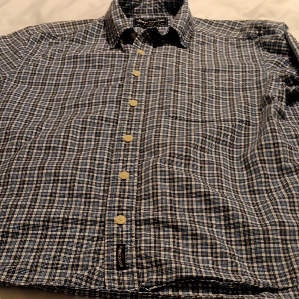 Abercrombie & Fitch Navy Plaid Button Down Shirt